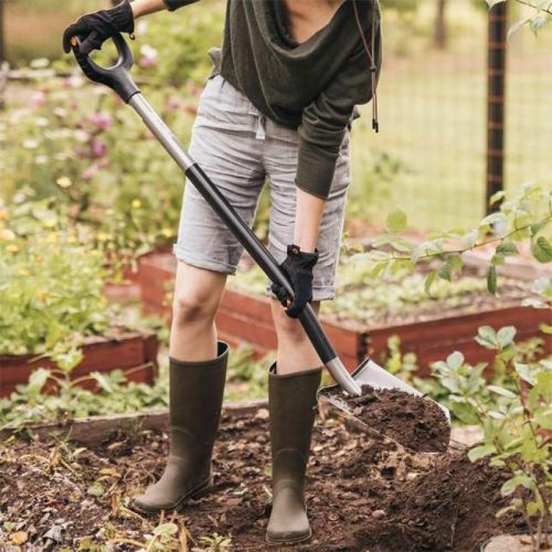 Fiskars Comfort hegyes ásó, szürke