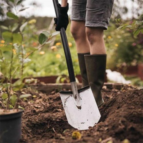 Fiskars Comfort hegyes ásó, szürke