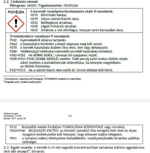 Zöldítő komplex 1 l