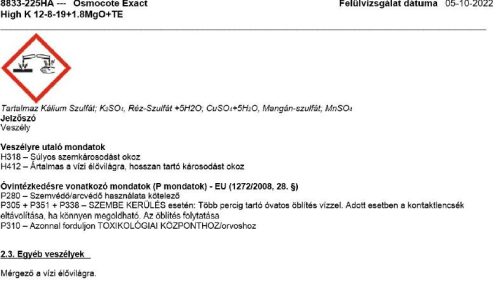 OSMOCOTE Exact 8-9M High-K 12-8-19+1,8MgO+m.e. 25k