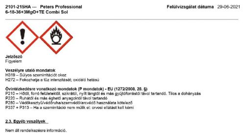 PETERS Professional 6-18-36+3Mg+m.e. 15kg