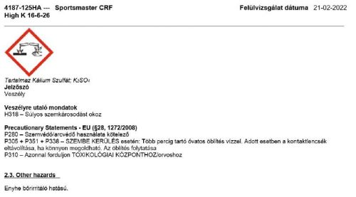 Sportsmaster CRF High-K 16+6+26 2-3hó 25kg