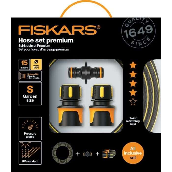 Fiskars premium locsolótömlő szett Q4 15m 9mm